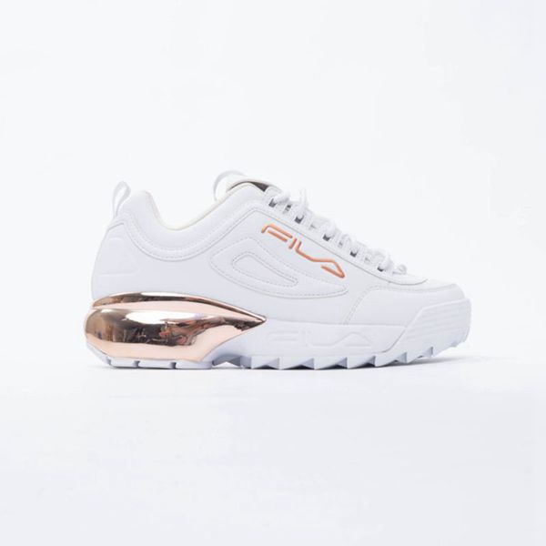 Tênis Fila Mulher Branco/Rosa Douradas/Branco - Fila Disruptor 2A Chrome Portugal Lisboa,VTJS-38690